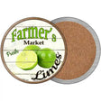 Farmers Market Limes Novelty Circle Coaster Set of 4