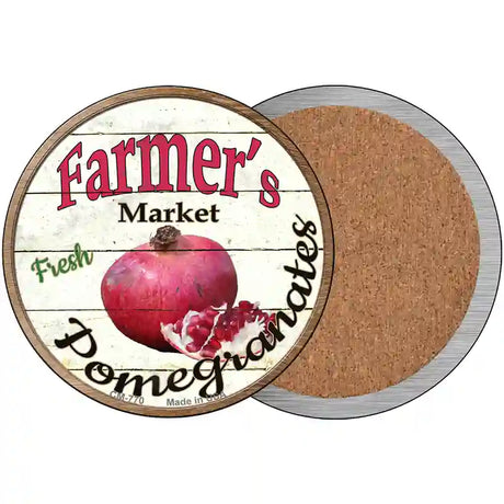 Farmers Market Pomegranates Novelty Circle Coaster Set of 4