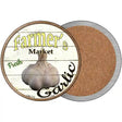 Farmers Market Garlic Novelty Circle Coaster Set of 4