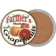 Farmers Market Grapefruits Novelty Circle Coaster Set of 4