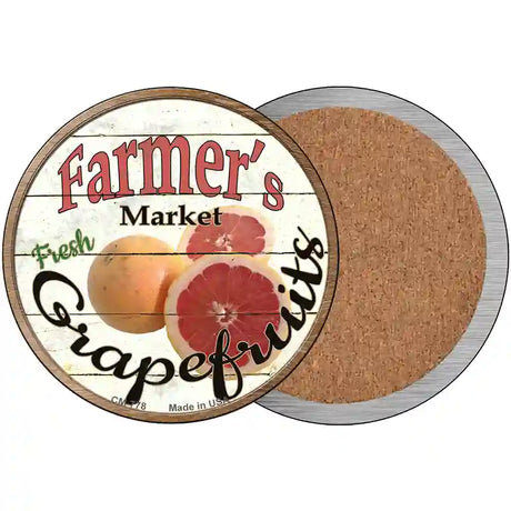 Farmers Market Grapefruits Novelty Circle Coaster Set of 4