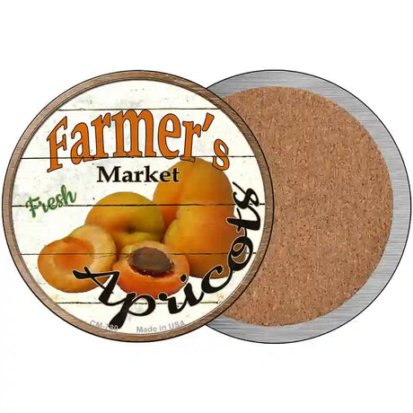 Farmers Market Apricots Novelty Circle Coaster Set of 4