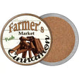 Farmers Market Cinnamon Novelty Circle Coaster Set of 4