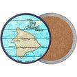 Big Island Hawaii Map Novelty Circle Coaster Set of 4