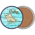 Oahu Hawaii Map Novelty Circle Coaster Set of 4