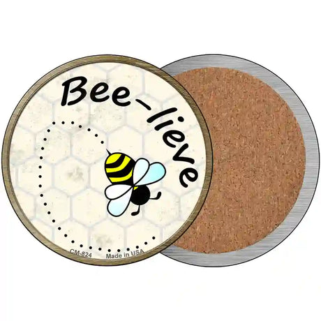 Bee-Lieve Novelty Circle Coaster Set of 4