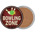 Bowling Zone Novelty Circle Coaster Set of 4