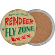 Reindeer Fly Zone Novelty Circle Coaster Set of 4