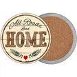 All Roads Lead Home Novelty Circle Coaster Set of 4