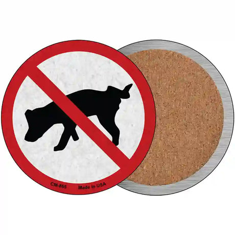 No Dog Pee Novelty Circle Coaster Set of 4