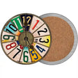 License Plate Strip Clock Novelty Circle Coaster Set of 4