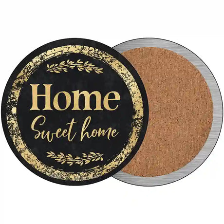 Home Sweet Home Black Novelty Circle Coaster Set of 4