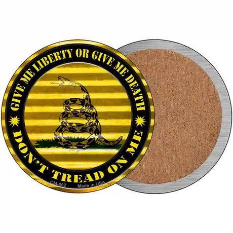 Dont Tread On Me Corrugated Novelty Circle Coaster Set of 4