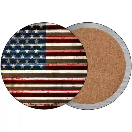 American Flag Novelty Circle Coaster Set of 4