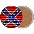 Confederate Flag Corrugated Novelty Circle Coaster Set of 4