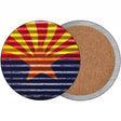 Arizona Flag Novelty Circle Coaster Set of 4