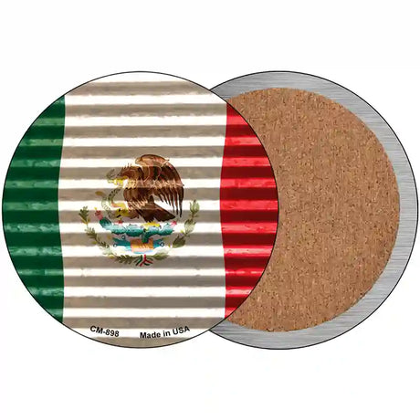 Mexico Flag Novelty Circle Coaster Set of 4