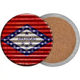 Arkansas Flag Corrugated Effect Novelty Circle Coaster Set of 4