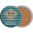 Delaware Flag Corrugated Effect Novelty Circle Coaster Set of 4