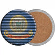 Idaho Flag Corrugated Effect Novelty Circle Coaster Set of 4