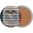 Iowa Flag Corrugated Effect Novelty Circle Coaster Set of 4