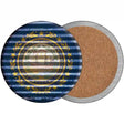 New Hampshire Flag Corrugated Effect Novelty Circle Coaster Set of 4