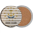 Rhode Island Flag Corrugated Effect Novelty Circle Coaster Set of 4