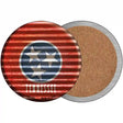 Tennessee Flag Corrugated Effect Novelty Circle Coaster Set of 4