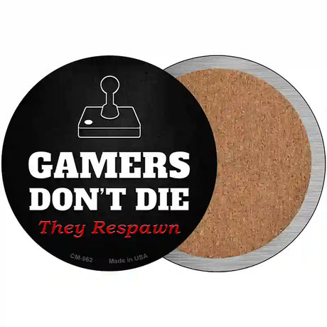 Joystick Gamers Dont Die Novelty Circle Coaster Set of 4