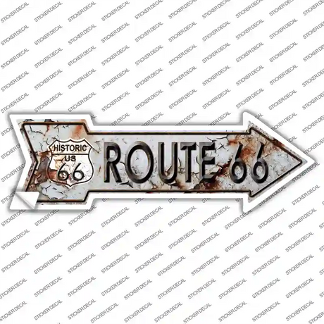 Rusty Route 66 Novelty Arrow Sticker Decal Small