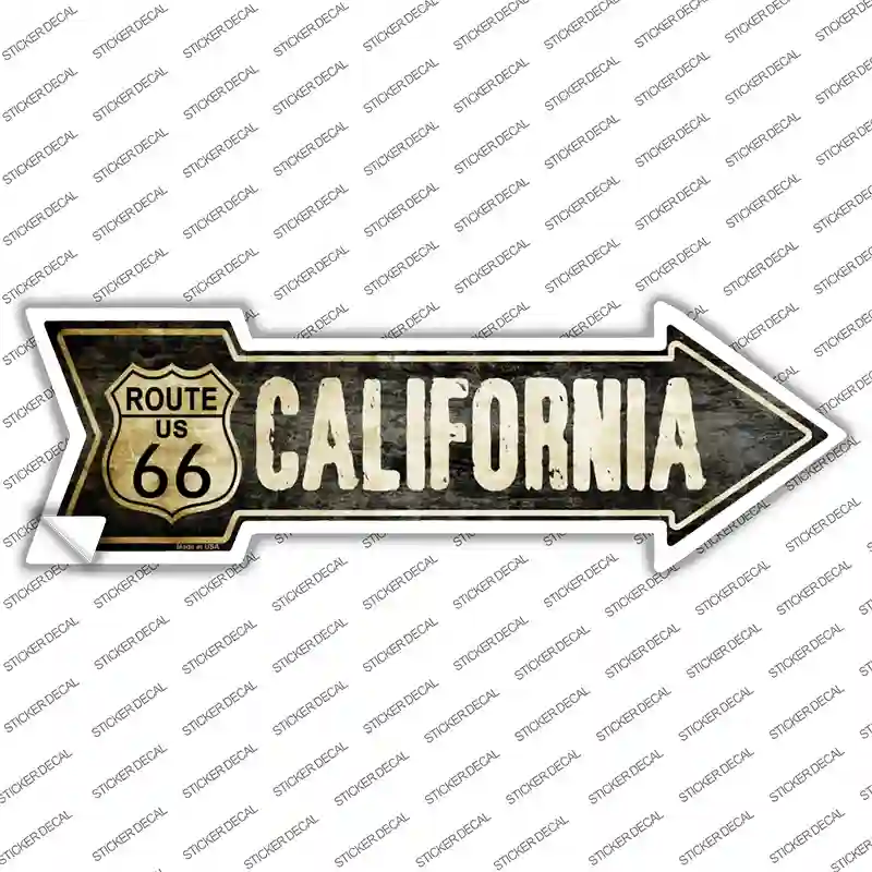 Vintage Route 66 California Novelty Arrow Sticker Decal