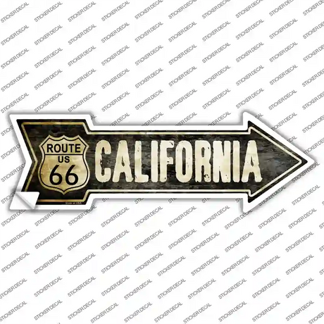 Vintage Route 66 California Novelty Arrow Sticker Decal Small