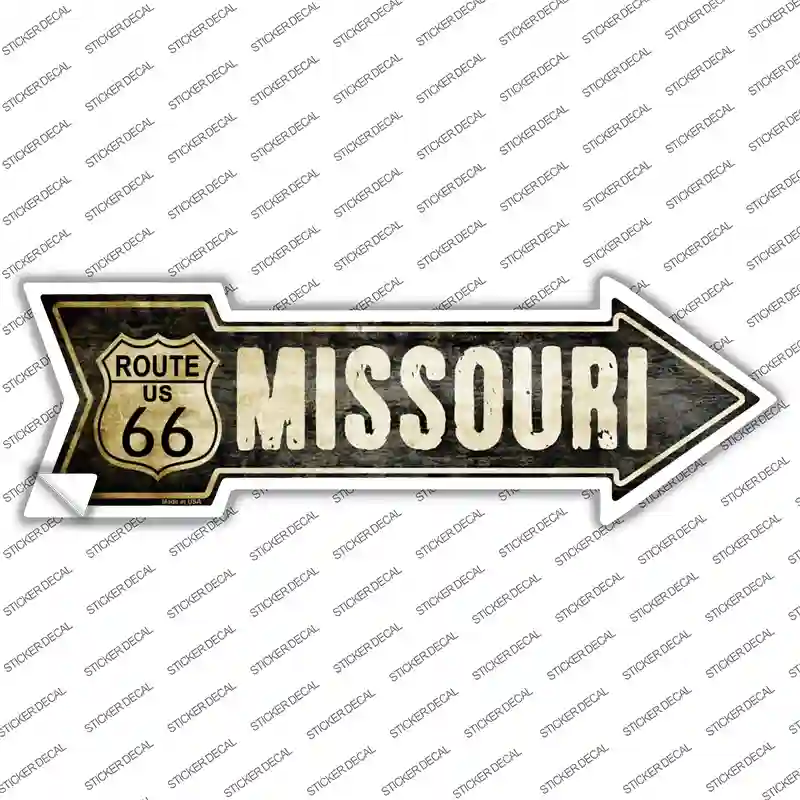 Vintage Route 66 Missouri Novelty Arrow Sticker Decal Small