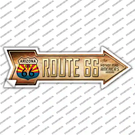 Route 66 Arizona Flag Novelty Arrow Sticker Decal Small