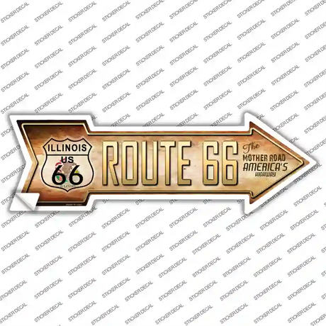 Route 66 Illinois Flag Novelty Arrow Sticker Decal Small