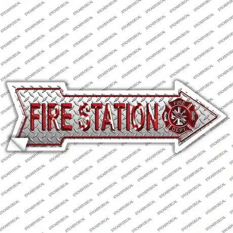 Fire Station Novelty Arrow Sticker Decal Small