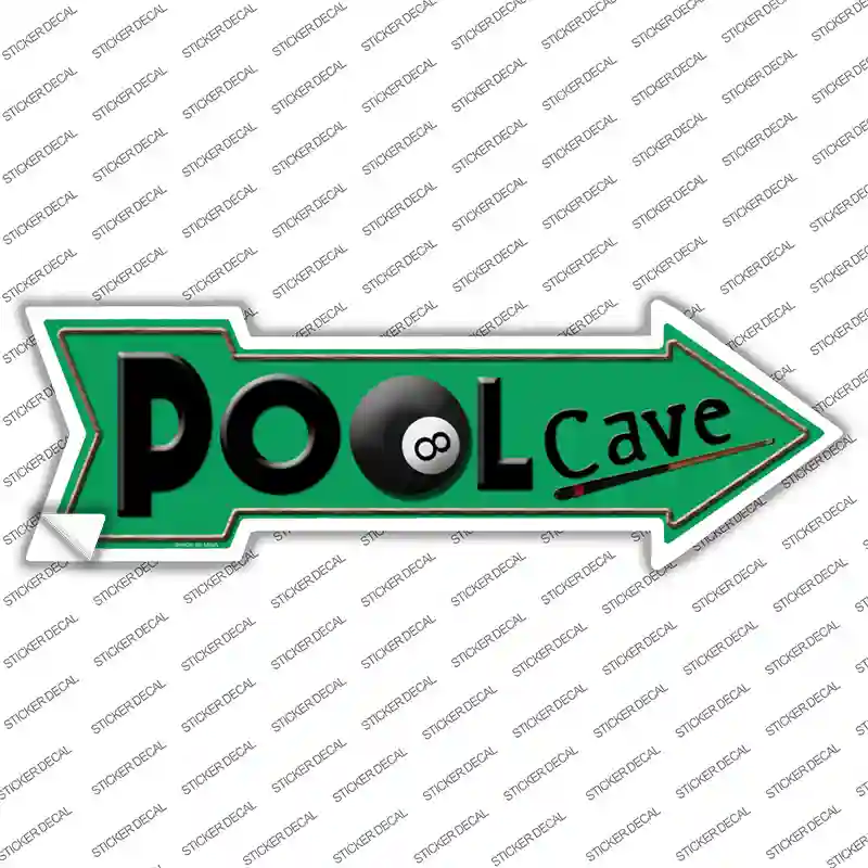 Pool Cave Novelty Arrow Sticker Decal Small