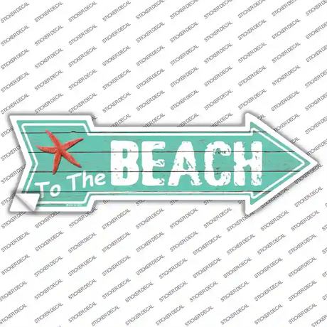 To The Beach Novelty Arrow Sticker Decal Small