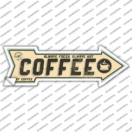 Coffee Novelty Arrow Sticker Decal Small