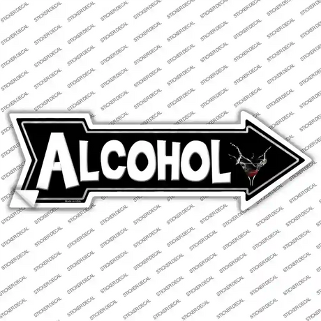 Alcohol Novelty Arrow Sticker Decal Small