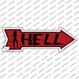 Hell Novelty Arrow Sticker Decal Small