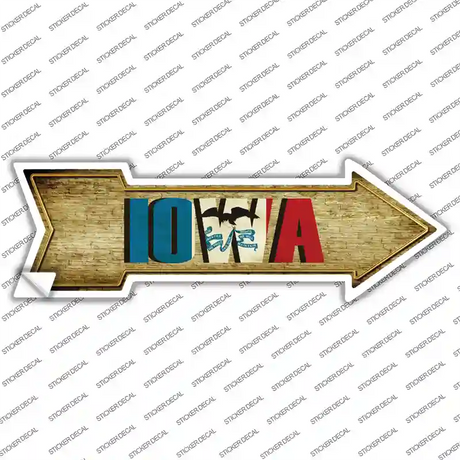 Iowa Novelty Arrow Sticker Decal Small