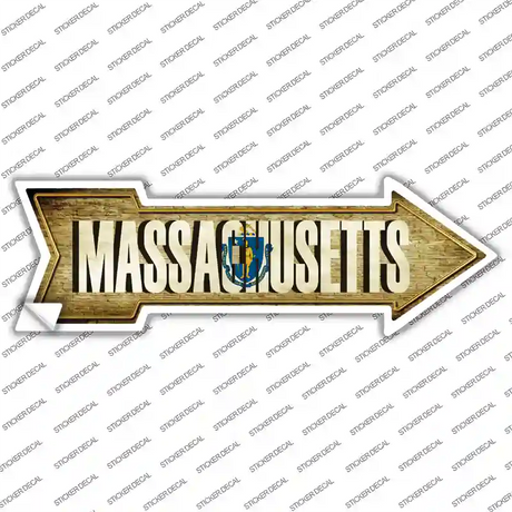 Massachusetts Novelty Arrow Sticker Decal Small