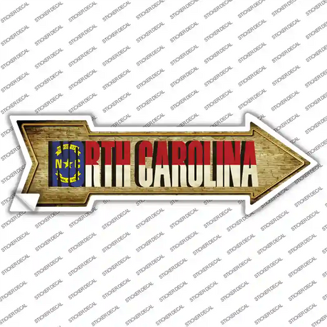 North Carolina Novelty Arrow Sticker Decal Small