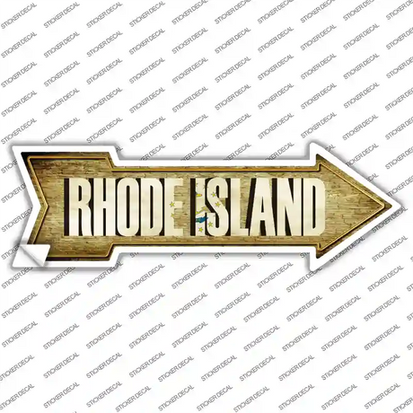 Rhode Island Novelty Arrow Sticker Decal Small