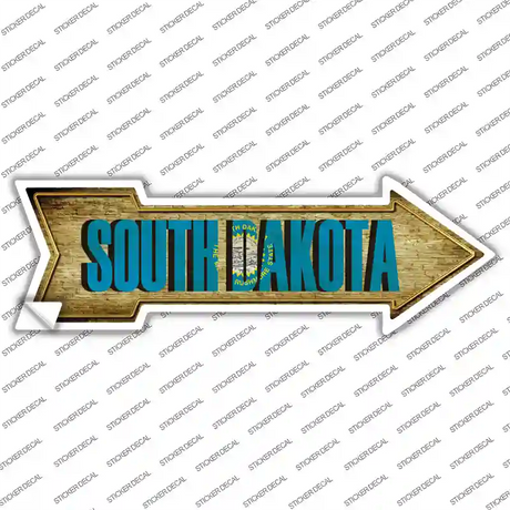 South Dakota Novelty Arrow Sticker Decal Small