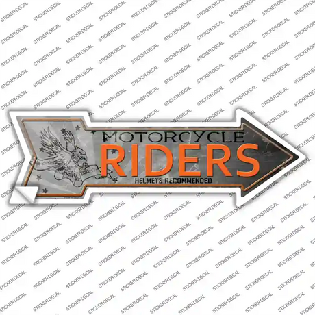 Motorcycle Riders Novelty Arrow Sticker Decal Small