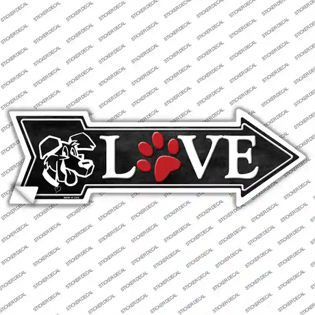 Love Dogs Novelty Arrow Sticker Decal Small