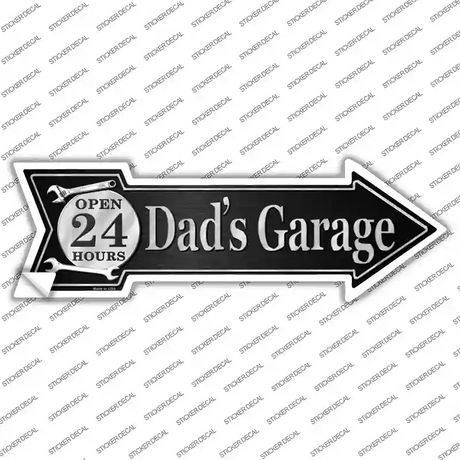 Dads Garage Novelty Arrow Sticker Decal Small