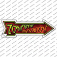 Zombie Invasion Novelty Arrow Sticker Decal Small